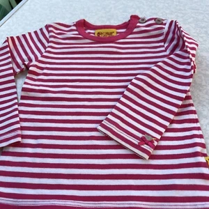 Steiff Langarm Shirt. Gr. 74cm / 9Monate. Weiß-Pink gestreif Sehr guter Zustand. - Bild 1 von 6