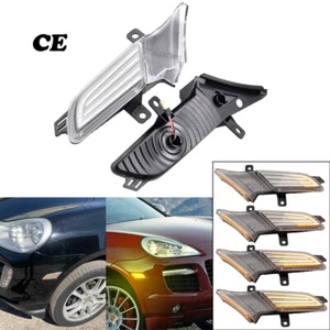 LED Dynamic Side Marker Light Indicator For Porsche Cayenne 957 967 07-10 Clear - Foto 1 di 13