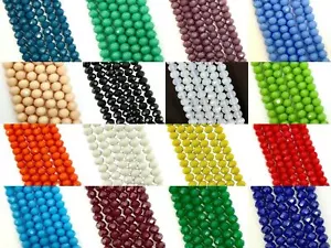 Facettierte Rondelle/Abacus blickdichte Glasperlen Strang 3x2 4x3 6x4 8x6 10x8 12x9mm - Bild 1 von 115