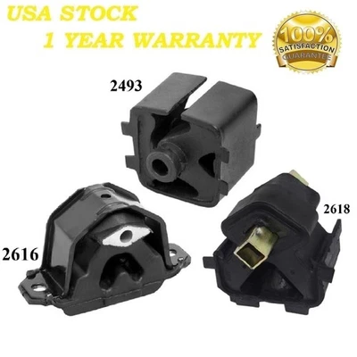 3PCS MOTOR & TRANS MOUNT FIT CHRYSLER DAYTONA,PHANTOM,SHADOW,SPIRIT -2.2L & 2.5L - Image 1 of 4