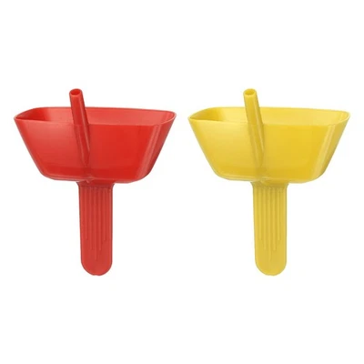 2 силиконовых держателя для лакомств с соломой 3,7 x 2,9 дюйма для мороженого красный/желтый - Изображение 1 из 4
