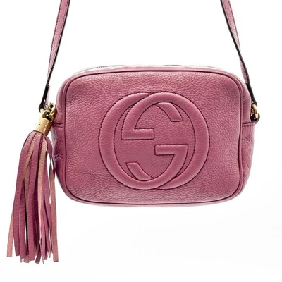 GUCCI Soho Cámara Bandolera Bolso de Hombro Cartera Borla Cuero Borgoña Rojo Dorado Foto 1 de 4