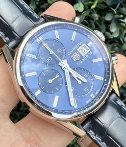 Tag Heuer Carrera Chronograph Calibre 16 Automatic Blue Dial 41MM CBK2112 B&P - Picture 1 of 19