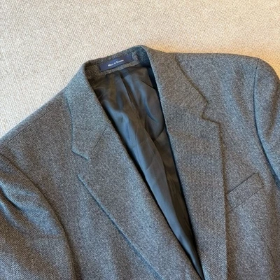 Vintage Chaps Ralph Lauren Mens 43R Herringbone Tweed Gray Wool Sport Coat - Image 1 of 4