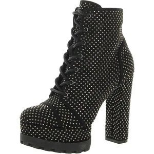 NEU Jessica Simpson Irella-2 Plateau schwarz Wildleder gold Glitzer Stiefel Größe 6 - Bild 1 von 5