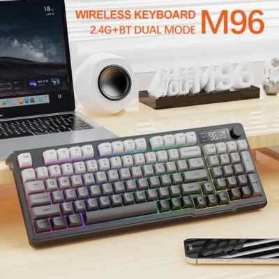M96 Bluetooth Keyboard Wireless Screen Gaming Keyboard,Electronic Screen - Image 1 of 4