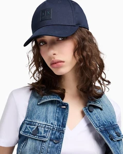 Armani Exchange Unisex Logo Baseball Hat Cappellino, Navy Blue, Taglia Unica - Imagen 1 de 4