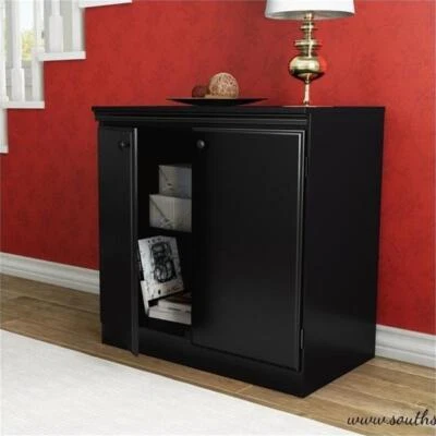 South Shore Canada Morgan 2-Door Engineered Wood Accent Cabinet in Pure Black - Image 1 of 4
