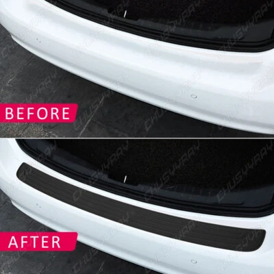 Rubber Rear Bumper Protector Trim Strip Car Trunk Sill Guard Scratch Pad - Image 1 of 4