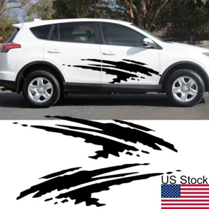 2pcs 78'' Black Scratch Graphic Body Side Door Vinyl Decals Sticker Universal - Picture 1 of 5