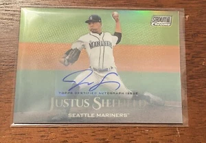2019 Topps Stadium Club Chrome JUSTUS SHEFFIELD ROOKIE AUTO /10 Autograph - Picture 1 of 2