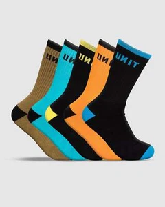 New UNIT Men's React Bamboo Hi-Lux Socks - 5 Pack - Picture 1 of 6