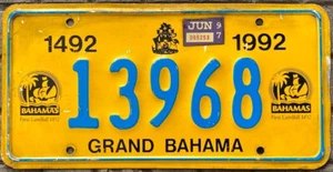 TARGA auto ORIGINALE delle ISOLE BAHAMAS viaggio nozze SERIE 500 anni da COLOMBO - Picture 1 of 5