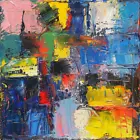 Abstract Expressionism  Oil Paint Luxury Canvas Wall Art Picture Print Colourful