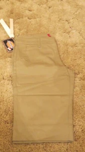 Dickies Girl's Shorts Stretch Fabric Khaki Uniform Pants Size 5 31" x 13" - Picture 1 of 8