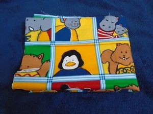Animal Animated Face Squares Cotton Fabric,Unbranded,14 1/2" x 43", Multicolor - Picture 1 of 1