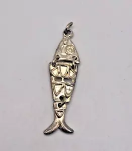 Vintage Silver Tone Articulated Fish Pendant - Picture 1 of 3