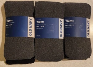 Old Navy Women's M-L Control Top Tights LOT OF 3 Charcoal Gray New #63323 - Picture 1 of 4