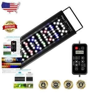High-Efficiency 7-Row LED Aquarium Light - Control Colors & Brightness Easily - Picture 1 of 10