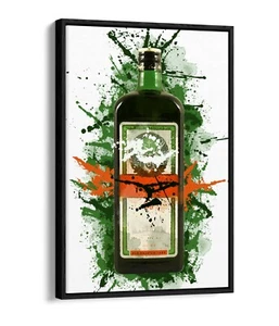 JAGERMEISTER SPLASH ART PAINT EFFECT, KITCHEN -FLOAT EFFECT CANVAS ART PRINT - Picture 1 of 12