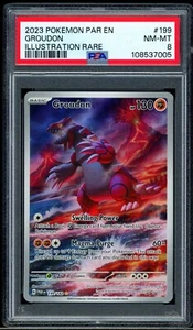 Pokemon Groudon Ilustración Raro 199/182 Paradox Rift 2023 PSA 8 - Imagen 1 de 2