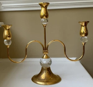 Candelabro Valerio Albarello oro 24 carati ottone elettrolitico cristallo Swarovski �� - Foto 1 di 8