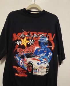 Vintage Men's Nasca Racing Mark Martin Jeff Burton Hardees Black T-Shirt Size XL