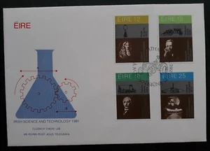 1981 Ireland Science and Technology FDC ties 4 stamps cd Dublin - Picture 1 of 3