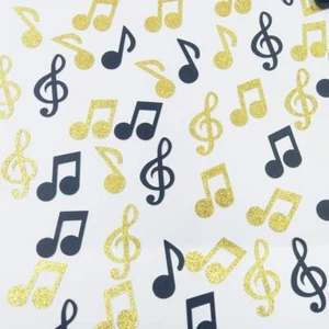 120 PCS Black and Gold Glitter Music Note Confetti for Music Rock Star Baby S... - Picture 1 of 1