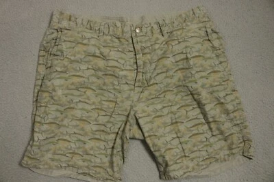 Pantalones Cortos Reyn Spooner Reversibles Hombres 38 Multicolor Camuflaje Estampado de Peces Bolsillos Cremallera Mosca Foto 1 de 4