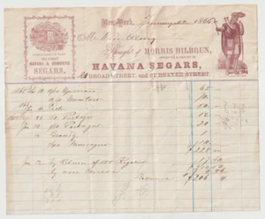 Antique Letterhead , Havana Segars Cigar Indian Vignette Morris Hilburn NYC - Picture 1 of 1