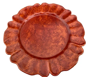 Bandeja para servir florentina vintage Nancy Calhoun Designs bordes festoneados - Imagen 1 de 7