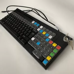 Toshiba 3AC00985700 MANPOS Keyboard POS w 2 Keys Credit Card Swiper Wires WORKS - Picture 1 of 18