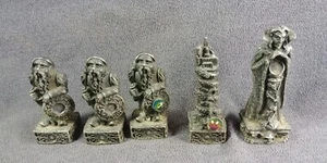 5 Pewter Gorham Magic Crystal Chess Set Witch Queen Enchanted Castle Pawn Lot - Picture 1 of 9