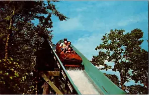 Cartolina Sei Bandiere Sopra Georgia Log Jamboree Atlanta GA Cromata Non Spedita - Foto 1 di 2
