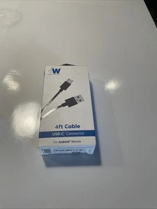 USB-A Cable - Black - Open BoxJust Wireless 4' TPU Type-C - Picture 1 of 2