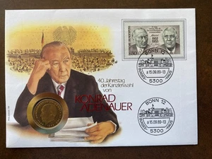 Briefumschlag NUMISBRIEF 1989 Münze money DEUTSCHLAND DEUTSCHLAND KONRAD ADENAUER - Bild 1 von 1