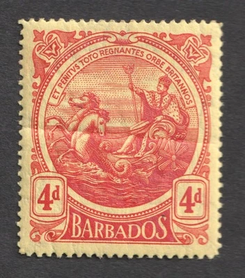 Estampilla de Barbados 1916 4d sello colonial rey Jorge V como nueva Foto 1 de 3