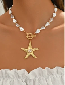 Pearl starfish choker necklace - Picture 1 of 1
