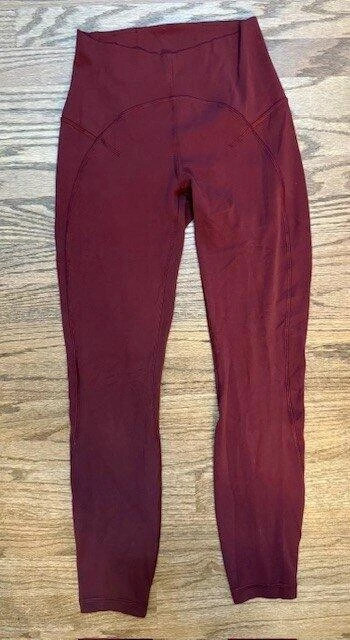 Leggings para mujer Lululemon ilimitados tiro alto rojos Merlot 25" Nulu talla 4 Foto 1 de 1