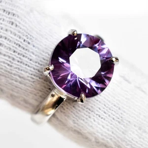 Anello in argento sterling 925 alessandrite con cambio di colore naturale reg... - Foto 1 di 13