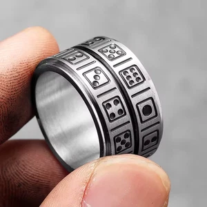 13 mm Herren Würfel Spinner Ring Anti-Angst Fidget Band Stressabbau breites Band - Bild 1 von 10