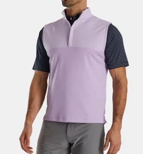 FootJoy Foot Joy FJ Heather Yoke 1/2 Zip Vest Medium Lavender Mens Golf NEW 1019 - Picture 1 of 5