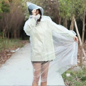 Convenient Disposable Adult Emergency Waterproof Poncho Hiking Camping Rain C GA - Picture 1 of 8
