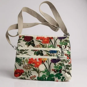 Borsa a tracolla Kipling floreale con tracolla regolabile e portachiavi scimmia - Lightweig - Foto 1 di 9