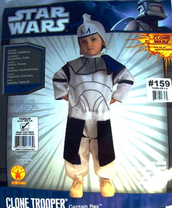 Star Wars Clone Trooper Captain Rex Toddler Boys Halloween Costume 2-4 1-2 Y