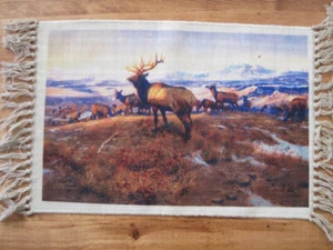 DIGATALLY PRINTED Poly/cotton Canvas OPEN RANGE ELK Placemats - 2 - Picture 1 of 6