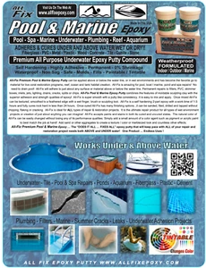 Pool Epoxy Putty - Underwater or Above Repair TINTABLE - FIX Leaks Cracks - H20 - Picture 1 of 20