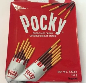 Glico Pocky Chocolate 9 Packs Japanese Snack Party Pack - Picture 1 of 5