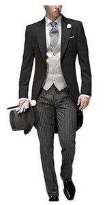 Para hombres Negro 3 Piezas Formal Fiesta Baile de graduación Novio Esmoquin Boda Abrigo Traje Personalizado - Imagen 1 de 9